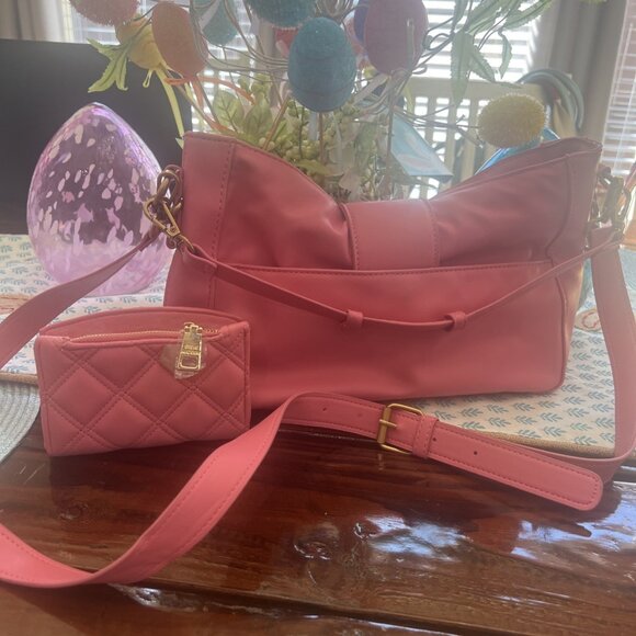 Steve Madden Pink Crossbody, Purse, Handbag, With Matching Wallet - Picture 2 of 10